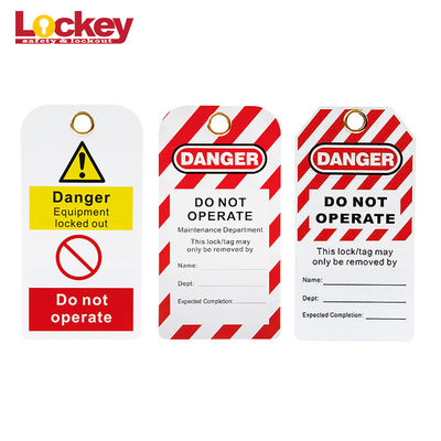 Lockey etikettiert kundenspezifische warnende Gestell-Sicherheit PVCs Ausrück-wasserdichte Isolierungs-Umbauten